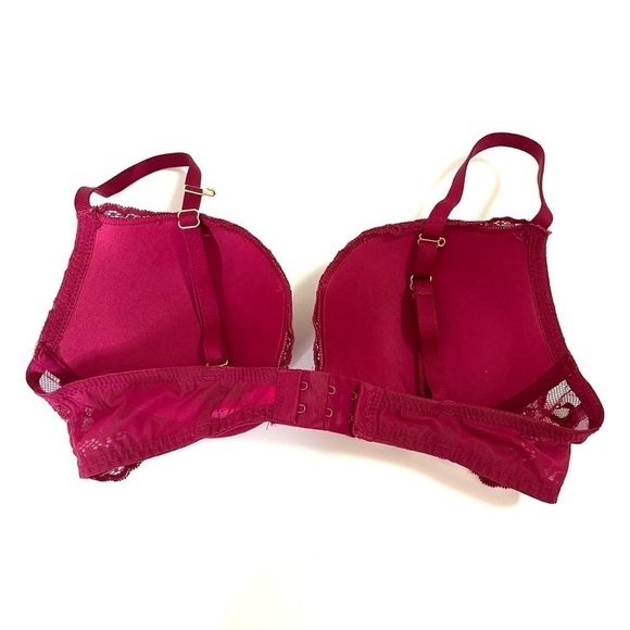 LA Senza Beyond Sexy Maroon Classic Plunge Push Up Bra 34C - Picture 2 of 7